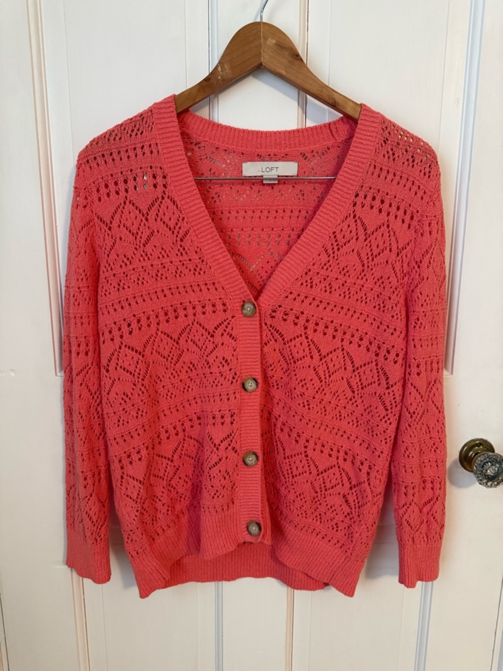 LOFT Coral Cardigan Sweater